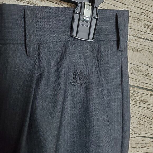 Valencia Charcoal/Black Pleated Pants Size 32 - Picture 3 of 6